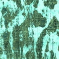 thumbnail image 1 of Ahgly Company Machine Washable Indoor Square Abstract Turquoise Blue Modern Area Rugs, 8' Square, 1 of 4