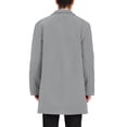 thumbnail image 3 of INSPIRE CHIC Men's Trench Coat Slim Fit Single Breasted Warm Long Overcoat S Gray, 3 of 7