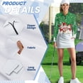 thumbnail image 6 of Yuyamidu Snowman Golf Shirts for Women Collared Tennis Shirt Green Christmas Long Sleeve Golf Top Outfits with 1/4 Zipper, Size S, 6 of 8