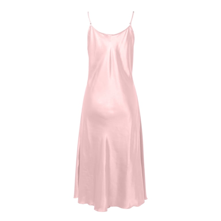polyester night dress Women's Blue Polyester Solid/Plain Round Neck Night Dress Blue / L