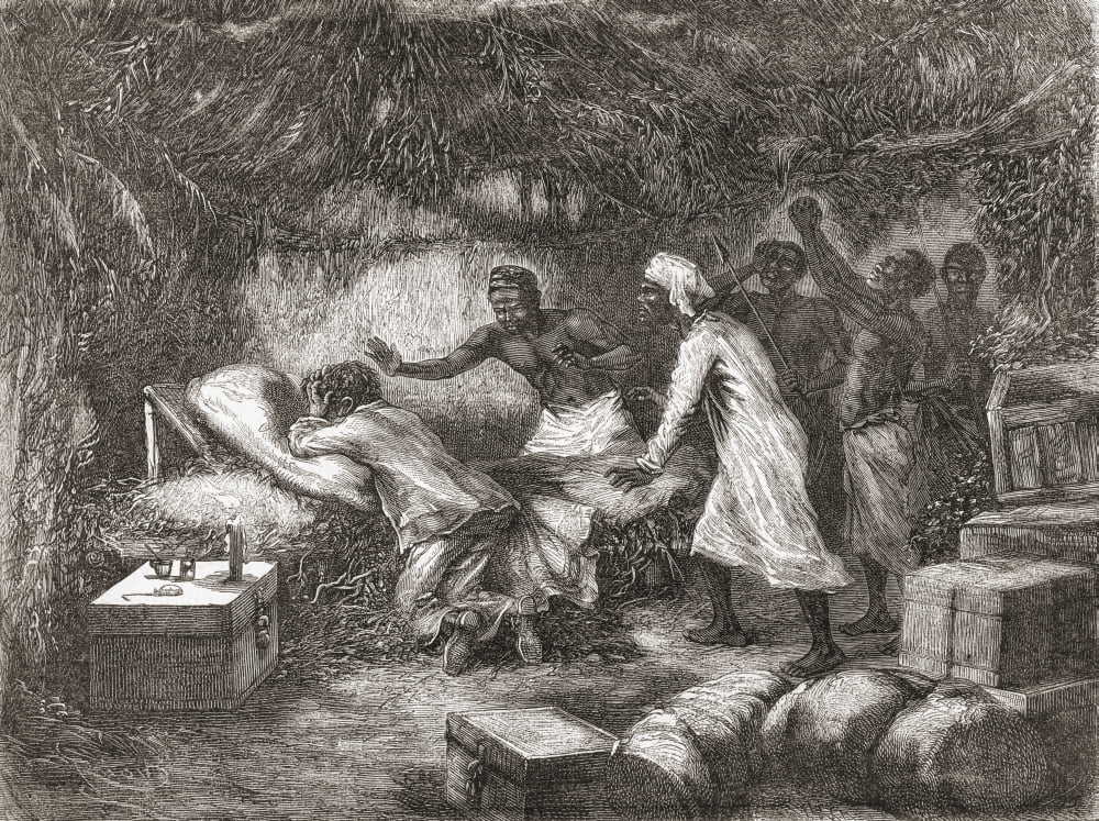 Death Of Dr David Livingstone In The Village Of Tchitammbo Africa In 1873 Dr David Livingstone 1813 To 1873 Scottish Missionary And Explorer From El Mundo En La Mano Published 1878 Canvas Art - Ken We