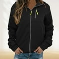thumbnail image 2 of NOLDARES Womens Zip Up Hoodies Jackets Oversized Sweatshirts Fall Fashion Outfits Sweaters Fall Winter Clothes(Black,XXL), 2 of 5
