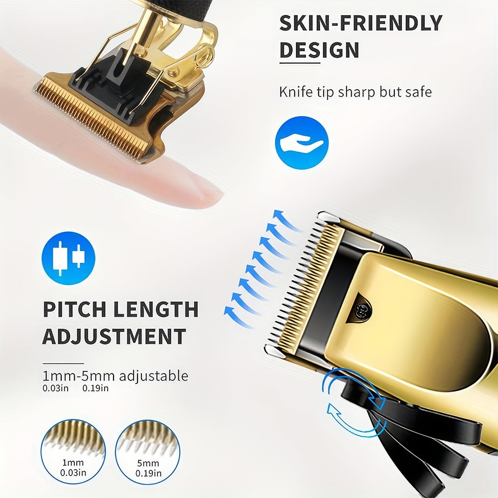 Homitt 3 Pack Professional Hair Clipper Kit for Men, Beard Trimmer Set and Kit, Cordless Men's Hair Trimmer, Electric Shaver, Hair Clipper with LED Display for Home and Barber