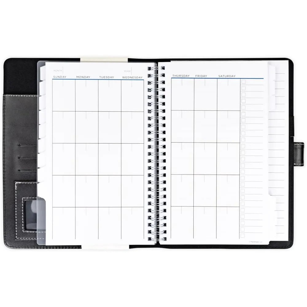 See It Bigger Padfolio Planner, Medium (6.5" x 9"), Black, UNDATED