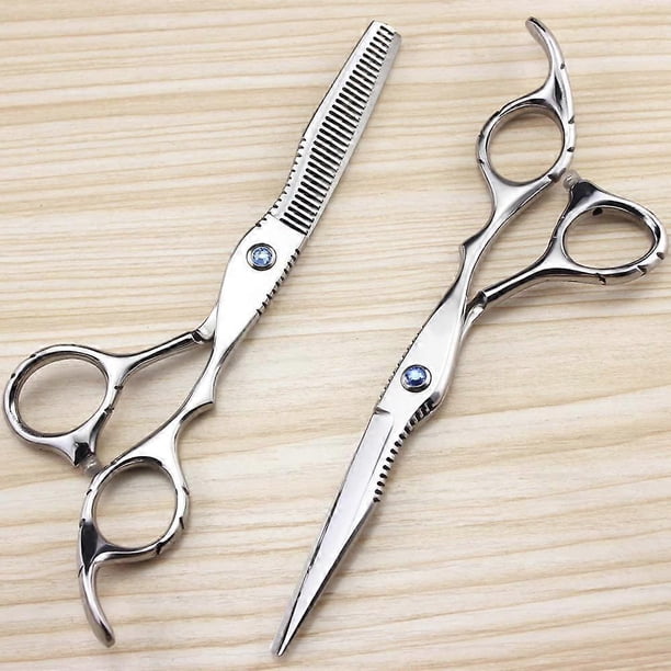 Juego de tijeras profesionales para cortar el cabello, de acero inoxidable 440C, con cuchillas ultra afiladas y mango ergonómico.