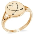 thumbnail image 1 of Stainless Steel Heart Love Arrow Minimalist Oval Top Polished Statement Ring, 1 of 1