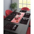 thumbnail image 5 of Valentines Placemats Pink Heart Valentines Day Place Mats for Dining Room Romantic Love Black Washable Table Mats for Kitchen Dining Decorations Set of 6, 5 of 6