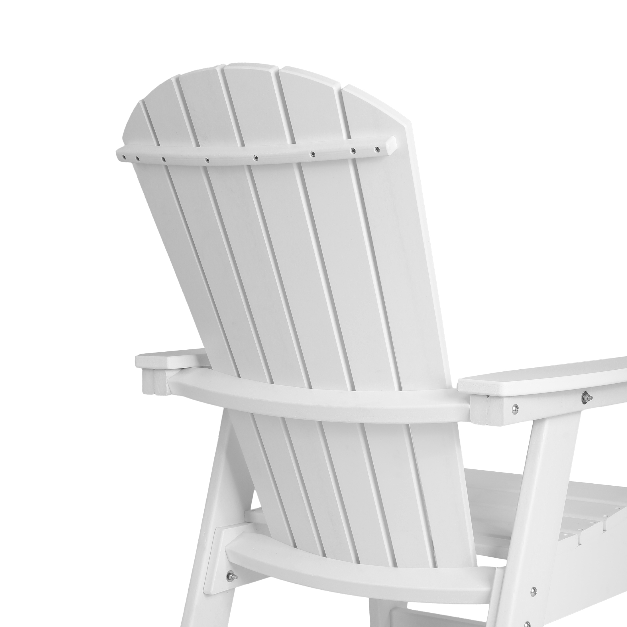 WestinTrends Dylan Outdoor Dining Chair – All-Weather Poly Lumber Adirondack Patio Chair, High Back, 330 lb Capacity, White
