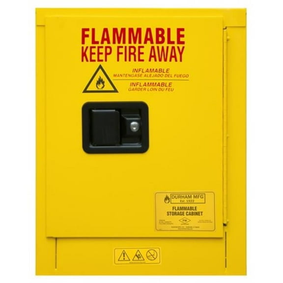 Durham 1004M-50 4 gal Flammable Self Closing Door Safety Cabinet, Yellow