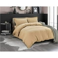 thumbnail image 1 of Mocassi 3-Piece Duvet Cover Set, 1800 Thread Count, Button Closure, Solid Color - Cooling, Breathable Material- Wrinkle, Fade, Stain Resistant, King/California King, Gold, 1 of 5