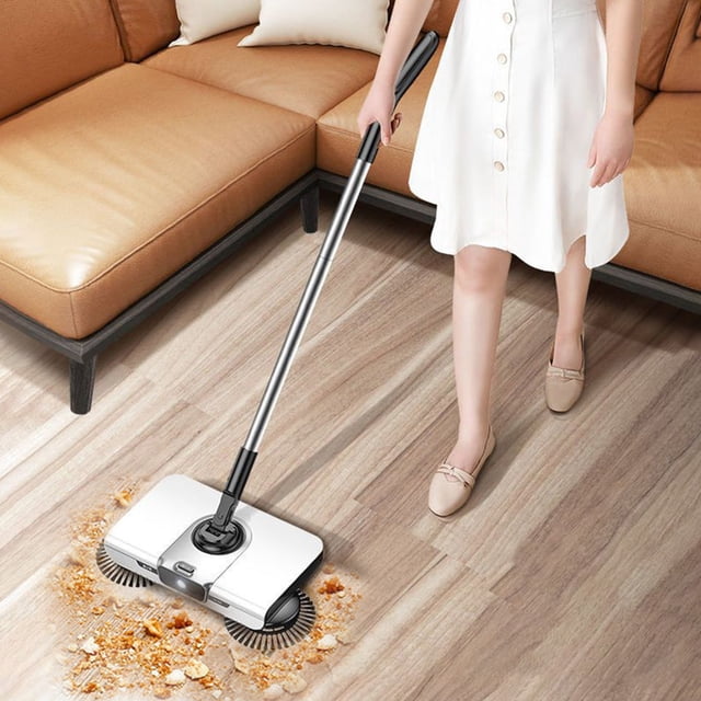 Hand Push Sweeper, Household Hand Sweeping Machine, Non Electric Sweeper Mop Dustpan Floor Cleaning Tools For Cleaning Hair, Fruit Shell, Etc - Angle Changable