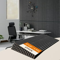 Upick Acoustic Wall Panels Sound Absorbing, 4 Pack 48 x 24 inch Sound Proof Foam Wall Panels & Wood Slat Wall Panels for Interior Wall Decor (Matte Black)