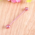 thumbnail image 2 of Allergy Free Stainless Steel Industrial Barbell Piercing Jewelry Piercing Earring Ear Bone Earring (Pink), 2 of 6