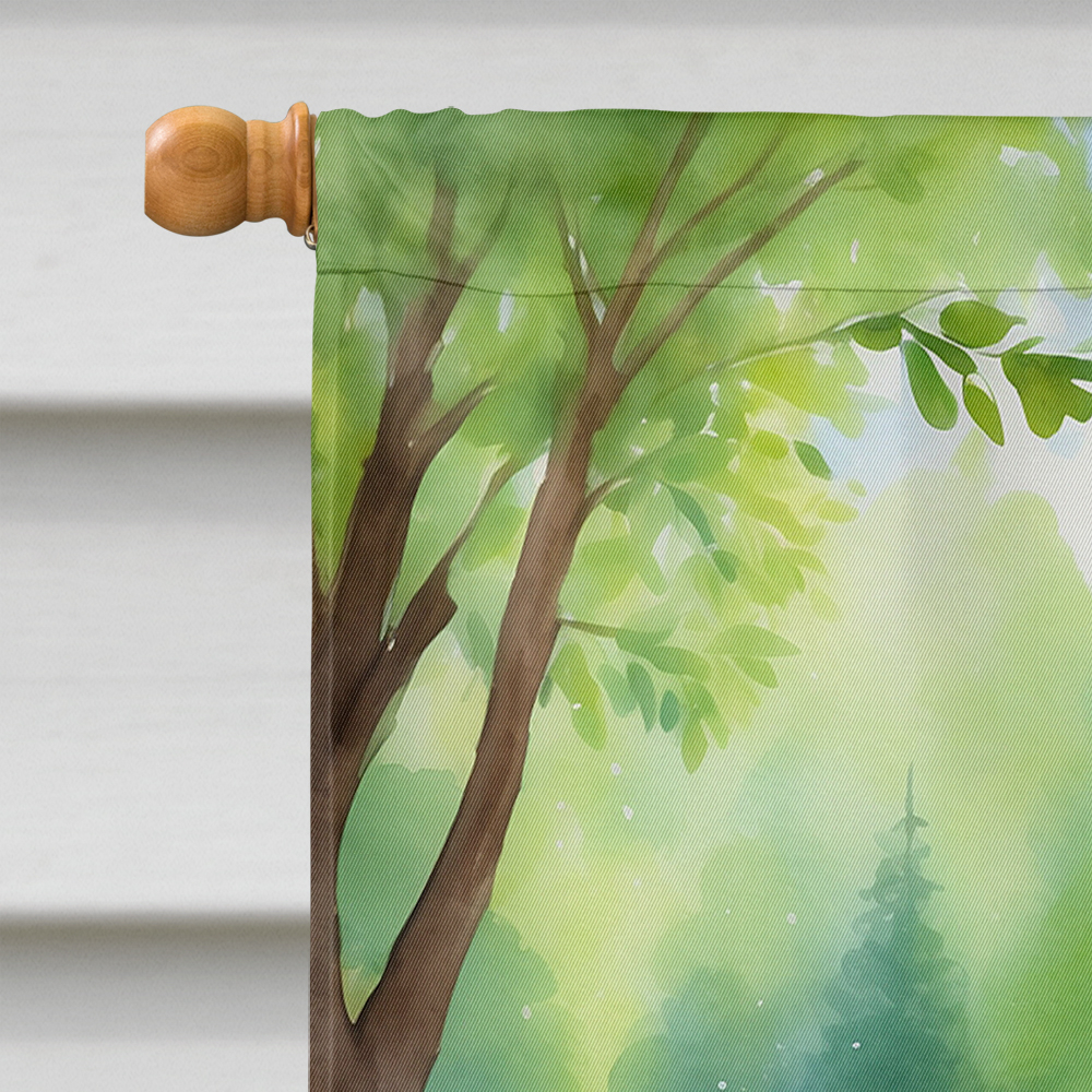 Chow Chow Spring Path House Flag 28 in x 40 in