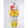 thumbnail image 4 of HULIJA Boys Girls Kung Fu Suit Tai Chi Training Tops with Pants Belt 3 Piece Set Wing Chun Practice Yellow 130, 4 of 7