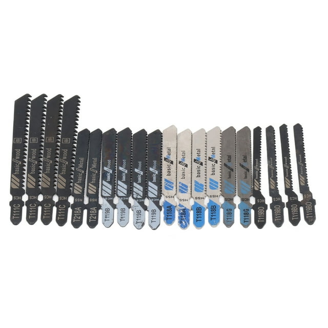 Jig Saw Blades, T Shank HSS 20Pcs Jigsaw Blades Set Stable For Wood