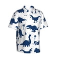 thumbnail image 2 of Balery Cute Cartoon Dinosaurs Print Men's Hawaiian Shirts Short Sleeve Beach Shirt Relaxed Fit Vacation Button Down Shirts-Small, 2 of 9