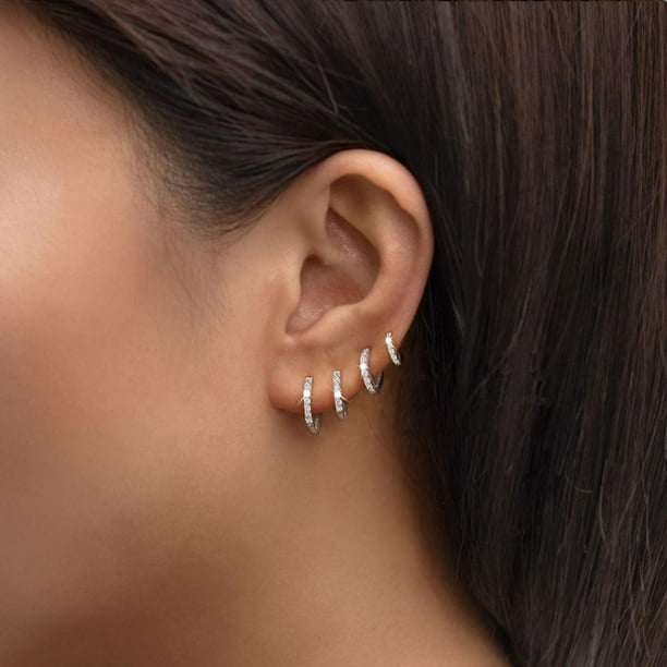 Multiple small hoop earrings discount