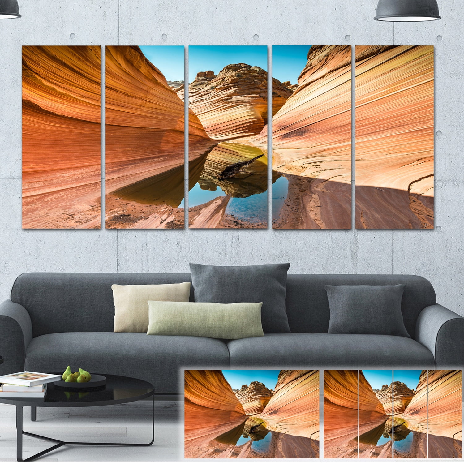 Design Art Designart Water Inside Arizona Wave Landscape Photo Canvas Print Brown Walmart Com