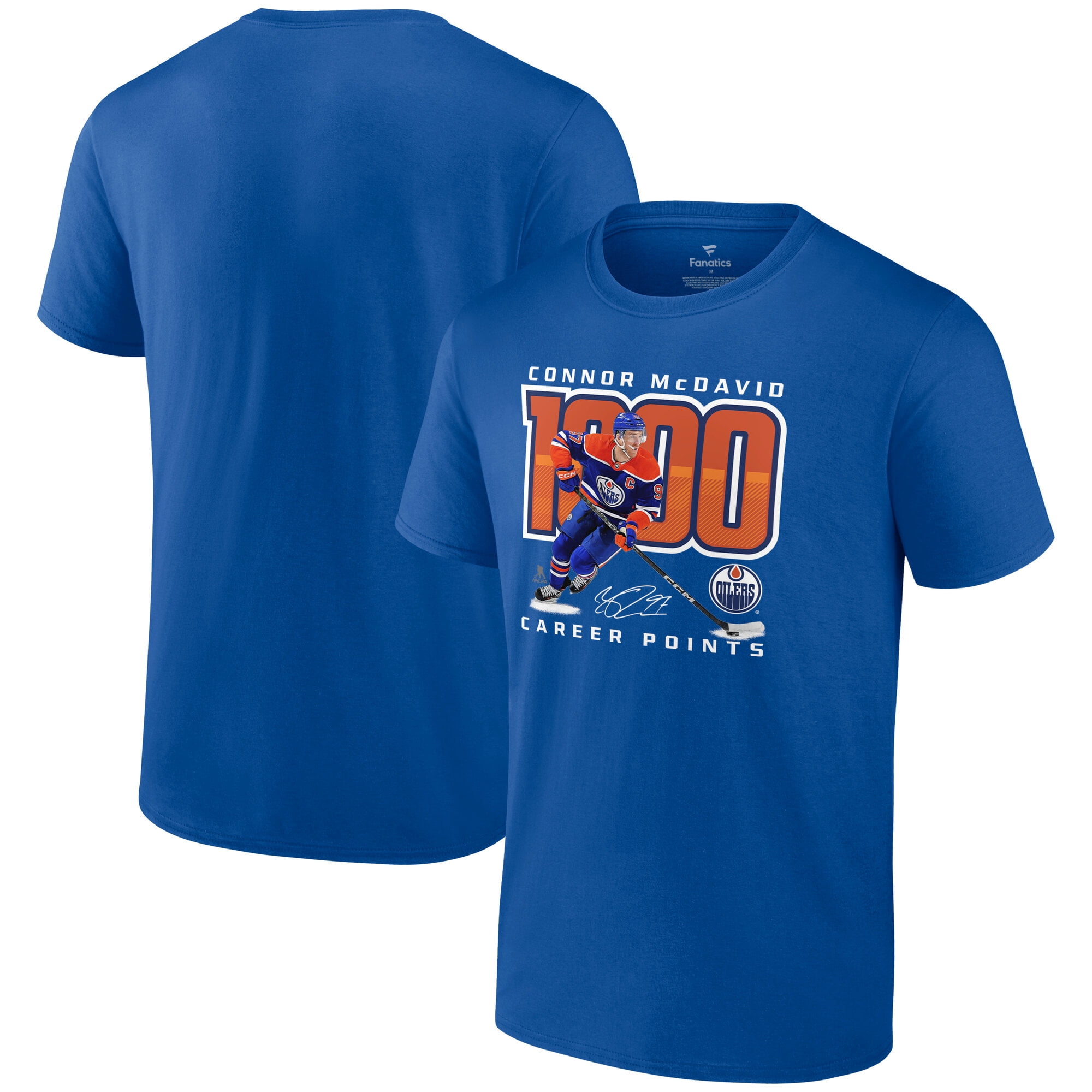 Men's Connor McDavid Royal Edmonton Oilers 1,000 Career Points T-Shirt