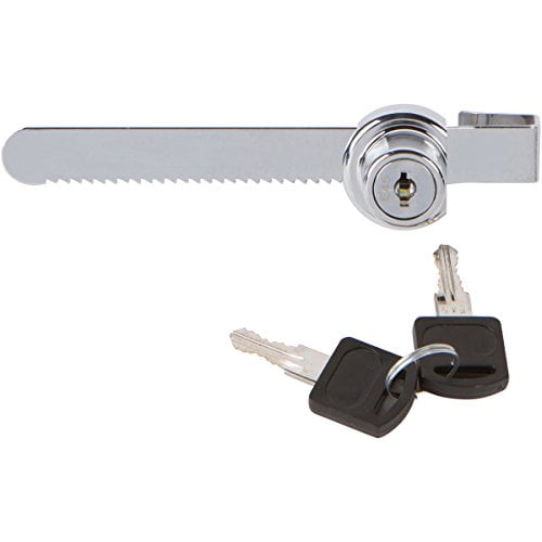Sliding Glass Door Ratchet Lock with Chrome Finish, Keyed Alike