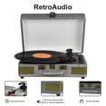 thumbnail image 4 of RetroAudio Vinyl Record Player Audio Turntable Bluetooth Portable Suitcase Record Player with Built-in Speakers, Grey, 4 of 7
