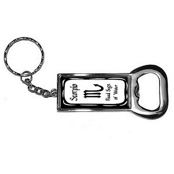Scorpio Fixed Sign Of Water Zodiac Horoscope Keychain Key Chain Ring Bottle Bottlecap Opener