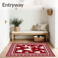 thumbnail image 3 of ODIKA 2'x3' Machine Washable Non-Slip Area Rug, Nordic Elk Forest Enchanted Snowy Celebration High Traffic Rug with Pad, Red, 623224, 3 of 8