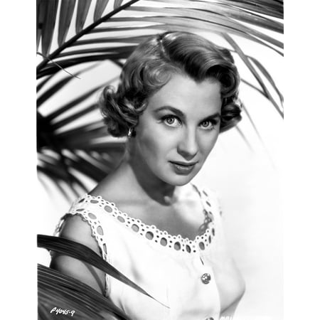 Mai Zetterling Posed in White Dress with Short Curly Hairstyle Photo