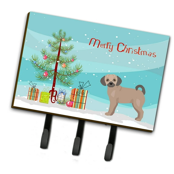 Fawn Puggle Christmas Tree Leash or Key Holder