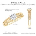 thumbnail image 5 of Certifie Heart Lab Grown Diamond Art Deco Ring, EF-VS Quality, Half Carat - Ready to Gift, 10K Yellow Gold, US 11.00, 5 of 8