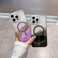 thumbnail image 2 of For iPhone 14 Pro Case Compatible with MagSafe Epoxy Marble Texture PC TPU Phone Cover - Green, 2 of 5