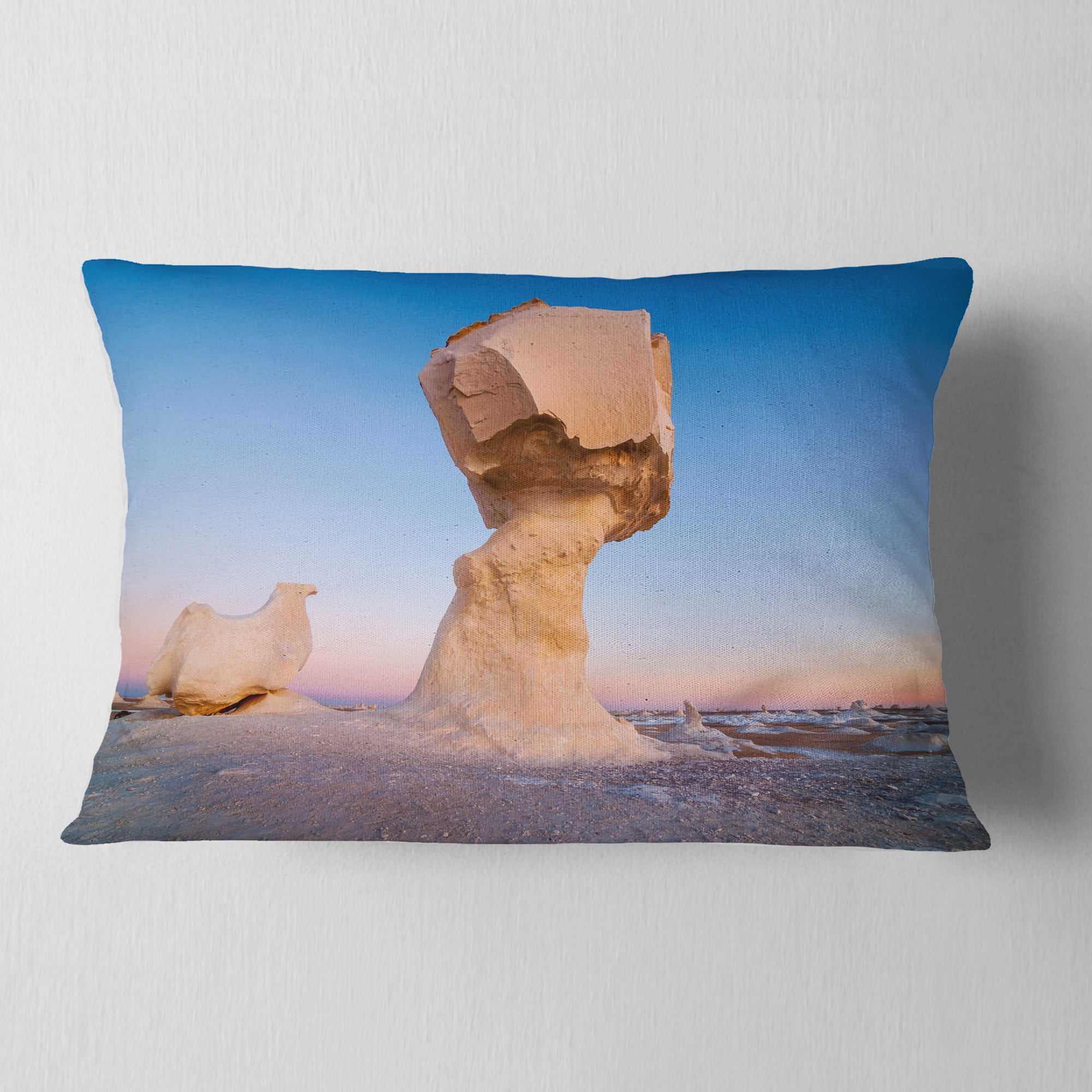 Designart Wind Eroded Rock Formation - Landscape Photo Throw Pillow - 12x20