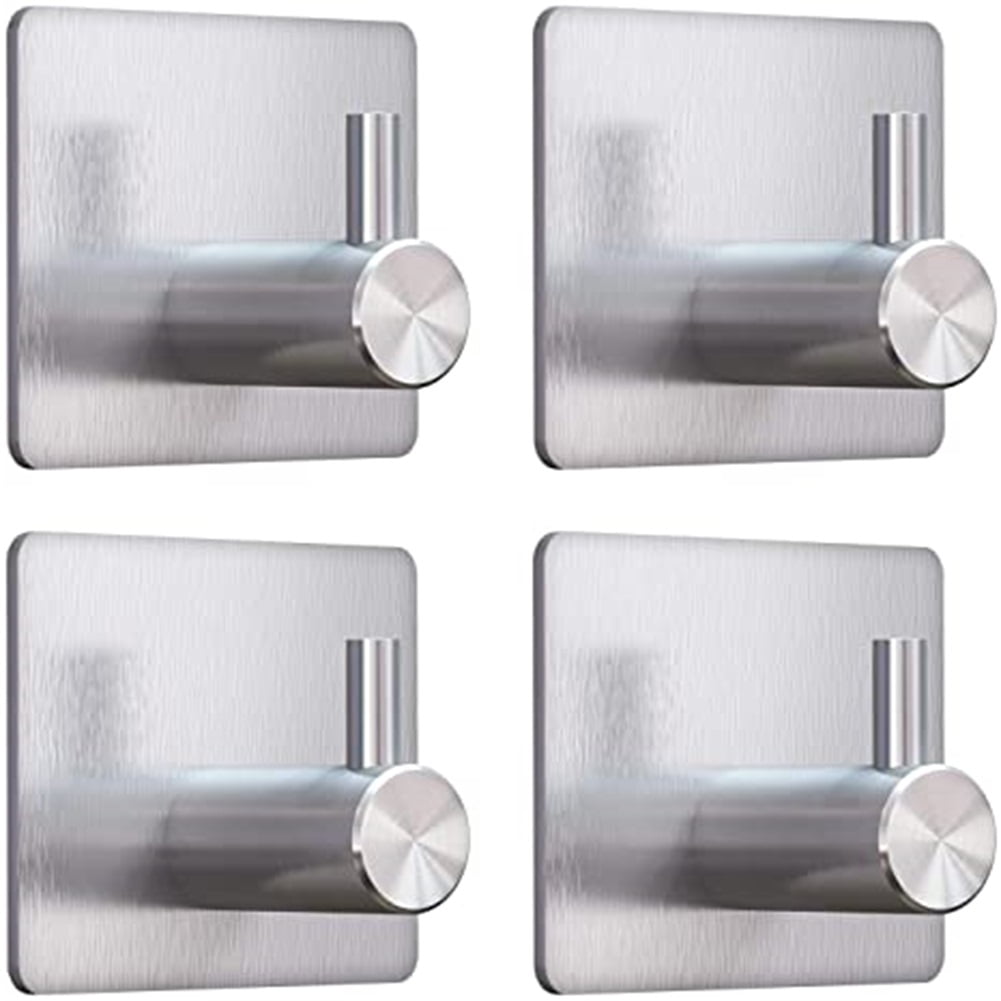 Kepooman Heavy Duty Wall Hooks Self Adhesive Towel Hook Waterproof Hooks, Adhesive Hooks for Hangingfor Keys Bathroom Shower Outdoor Kitchen Door Home Improvement Sticky Hooks 4 Pack, Silver Kepooman Heavy Duty Wall Hooks Self Adhesive Towel Hook Waterproof Hooks, Adhesive Hooks for Hangingfor Keys Bathroom Shower Outdoor Kitchen Door Home Improvement Sticky Hooks 4 Pack, Silver