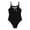 Black, variant on Xijirk Girls' Textured One-Piece Swimsuit White & Bow Detail for Beach & Pool,10-11 Years