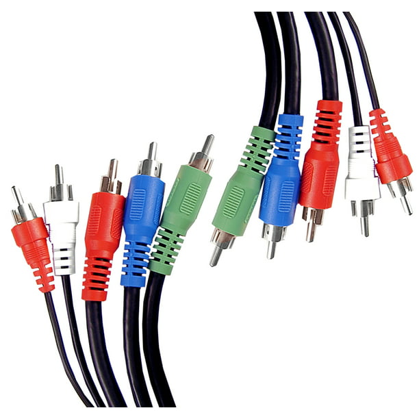 egipcio imagen matrimonio GE 6 ft. Component Audio/Video Cable, RCA Red Green Blue White Plugs, 33606  - Walmart.com