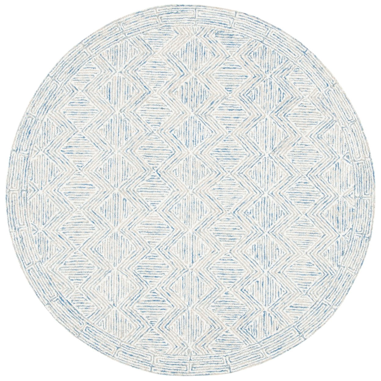 SAFAVIEH Micro-Loop Herbert Geometric Area Rug, Blue/Ivory, 2' x 3'