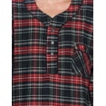 thumbnail image 4 of Ashford & Brooks Mens Flannel Plaid Long Sleep Shirt Henley Nightshirt, 4 of 5