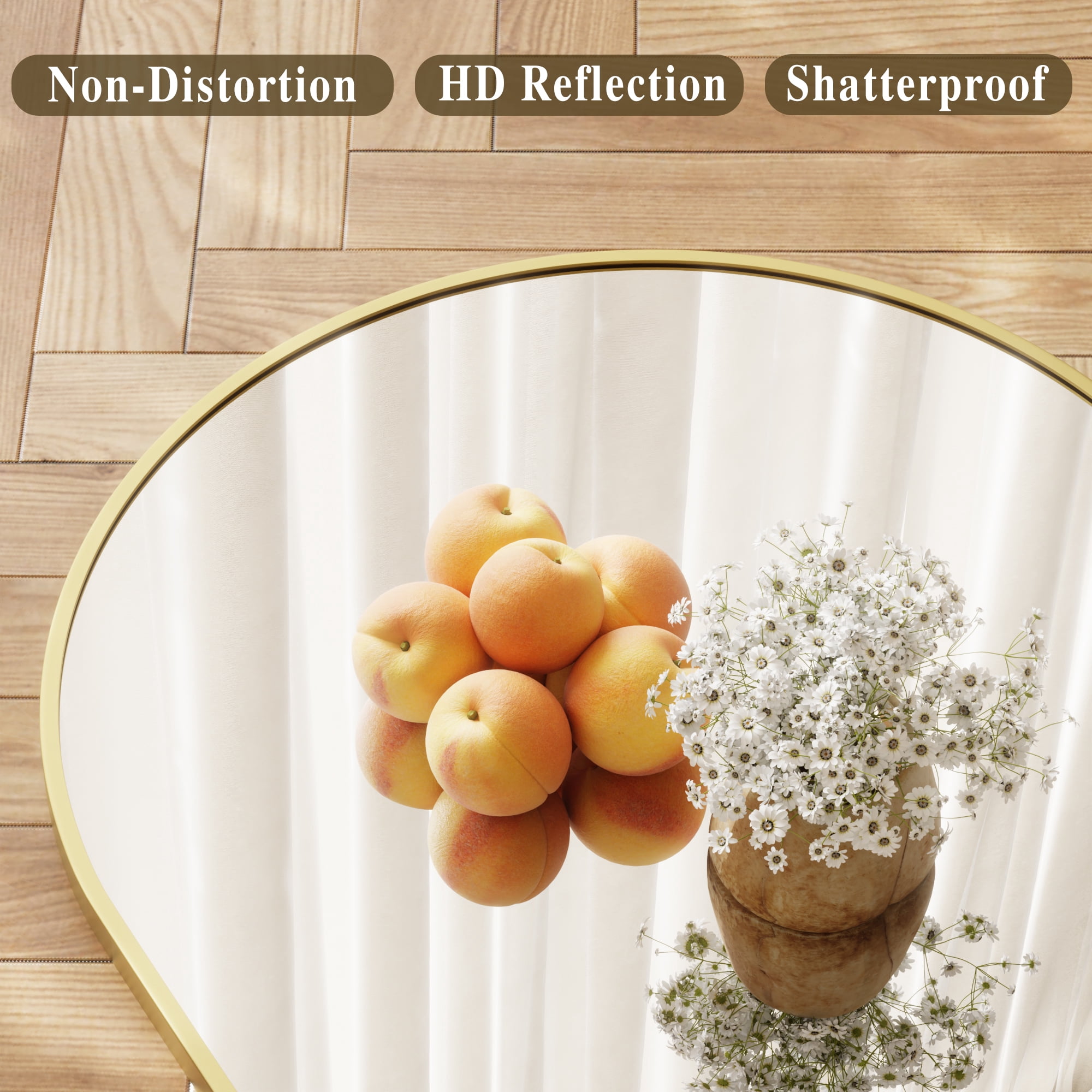Mirrasia 59"x16.5" Arched Full Length Full Body Mirror Leaning Wall-Mounted Floor Mirror,Gold