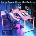 thumbnail image 3 of Casacomoda Computer Desk L Shaped, 51 Inch Reversible L Shaped Desk, Gaming Desk, Home Office Desk, Pink, 3 of 8
