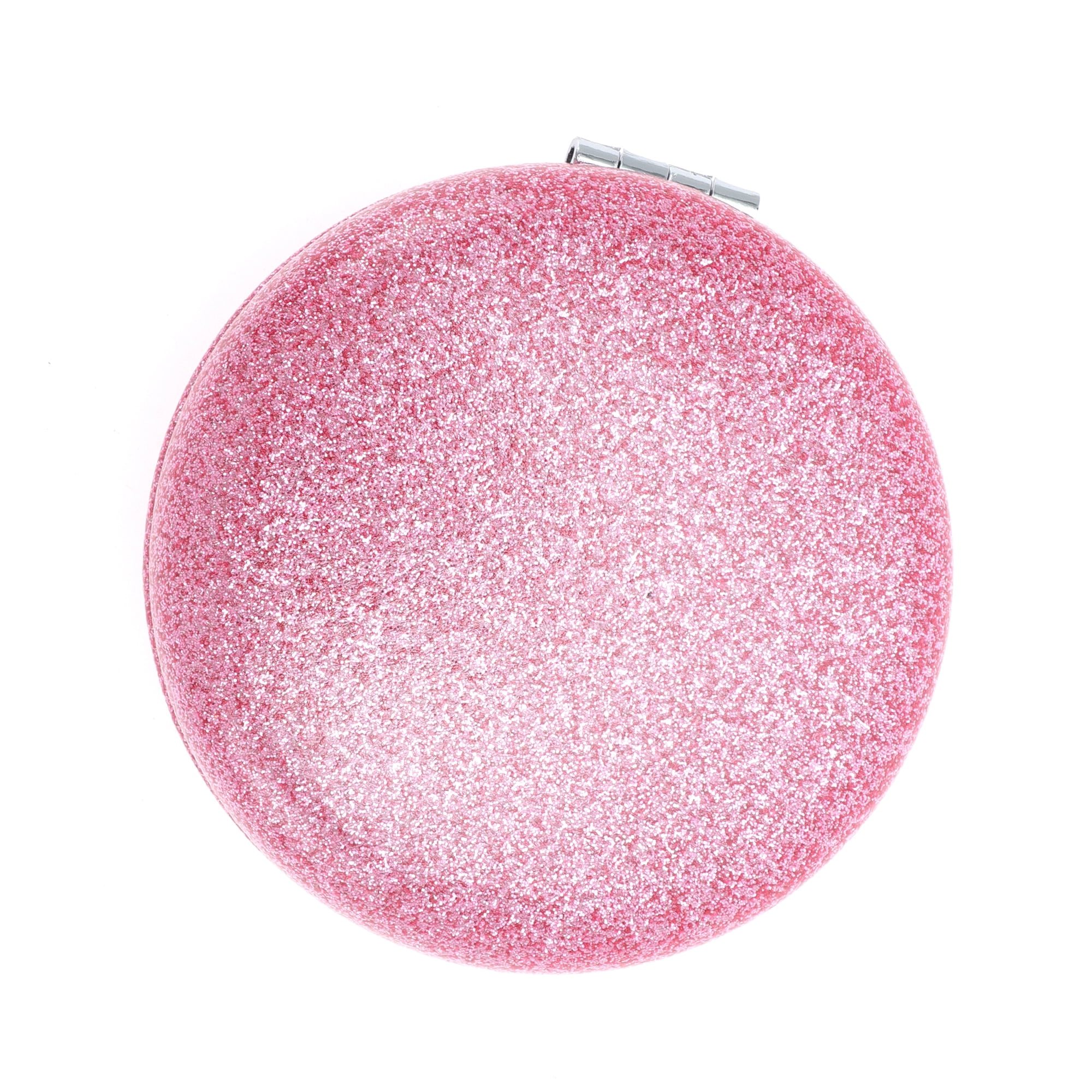 Unique Bargains 1 Pc Women Portable Round Makeup Mirror for Travel Vacation Pink