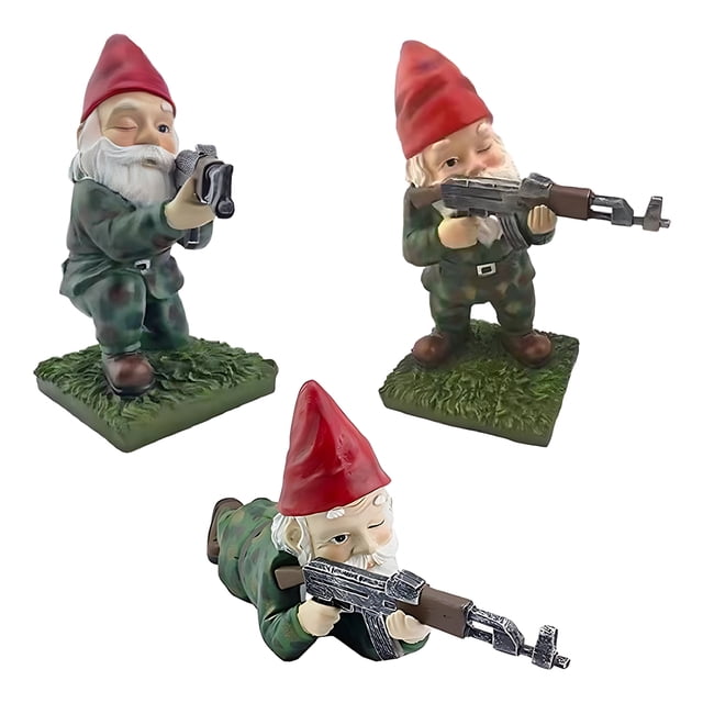 Injueey 3 adornos de gnomos de amplia aplicación para decoración de jardín de gnomos de interior y exterior, adornos enanos Decoración del hogar