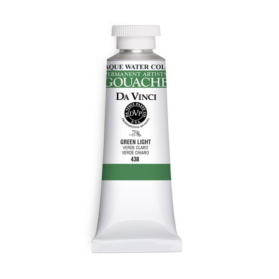 Da Vinci Paints Professional Gouache, 37ml Tube, Green Light