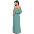 thumbnail image 2 of Ecavus Womens Off Shoulder Maternity Dress Ruffle Trim Maxi Photography Dress for Baby Shower, 2 of 5