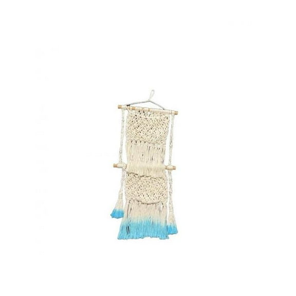 MDR Trading Inc. SC-106.51.433 White With Blue Tips Macrame Wall Decor