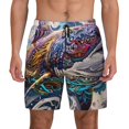thumbnail image 3 of Uemuo Psychedelic Shark Artwork Pattern Mens Swim Trunks Quick Dry Board Shorts with Mesh Lining, Stretch Beach Shorts Quick Dry No-Chafing Board Shorts-, 3 of 9