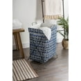 thumbnail image 4 of DII 11.5" Cotton Circles Stripes Metal Frame Laundry Basket in Blue/White, 4 of 8