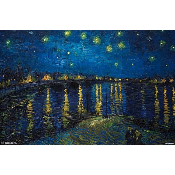 Starry Night over The Rhone by Vincent van Gogh Wall Poster, 22.375" x 34"