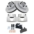 thumbnail image 2 of TRQ Front Performance Brake Pad & Rotor Kit Brake Caliper Brake Pads Brake Rotors Set Semi-Metallic Premium G-Coated Fits Select 1992-1999 Chevrolet C1500 Suburban 1995-1997 Tahoe GMC Yukon, 2 of 6