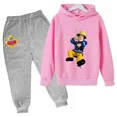thumbnail image 3 of Sudadera con capucha divertida para niños, conjunto de 2 piezas con capucha y pantalones informales para bebés y niños, ropa estampada con dibujos animados de Sam el bombero, 3 of 5